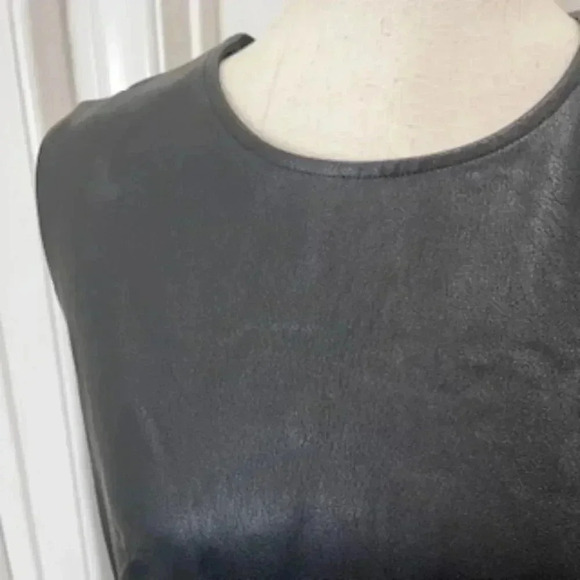 NEW Spanx Leather Like Sleeveless Sheath Dress Black‎  Women’s Size large NWT - Picture 11 of 13